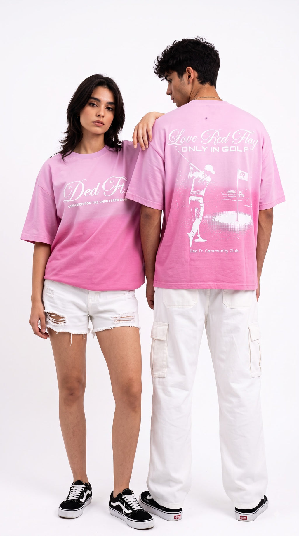 Love Red Flag Pink Ombre T shirt