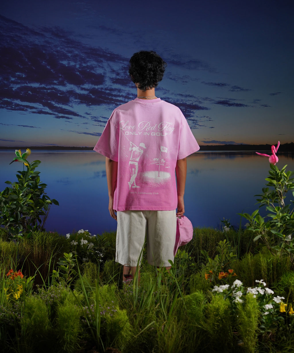 Love Red Flag Pink Ombre T shirt
