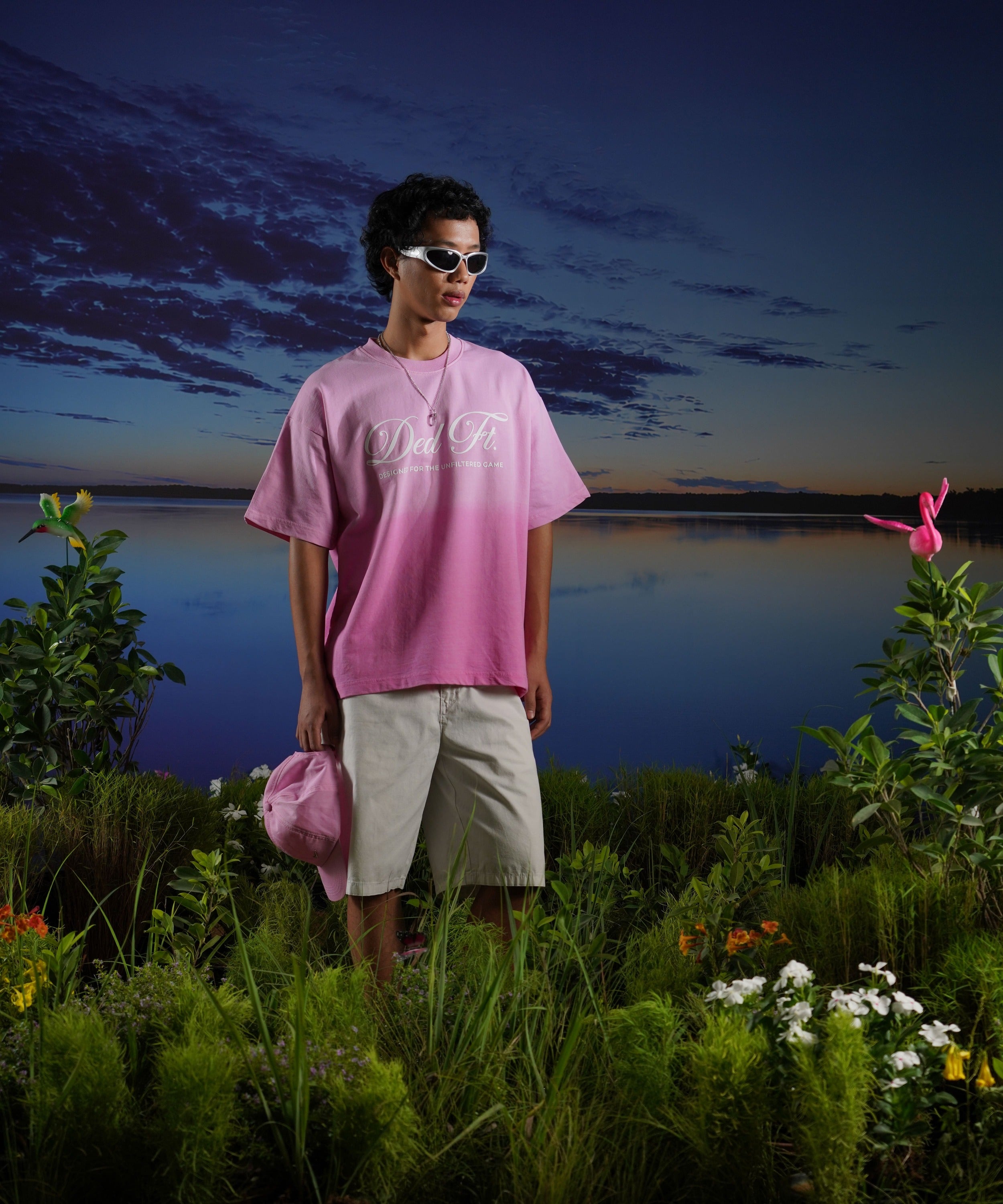 Love Red Flag Pink Ombre T shirt