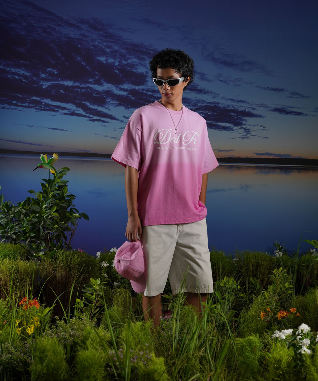 Love Red Flag Pink Ombre T shirt