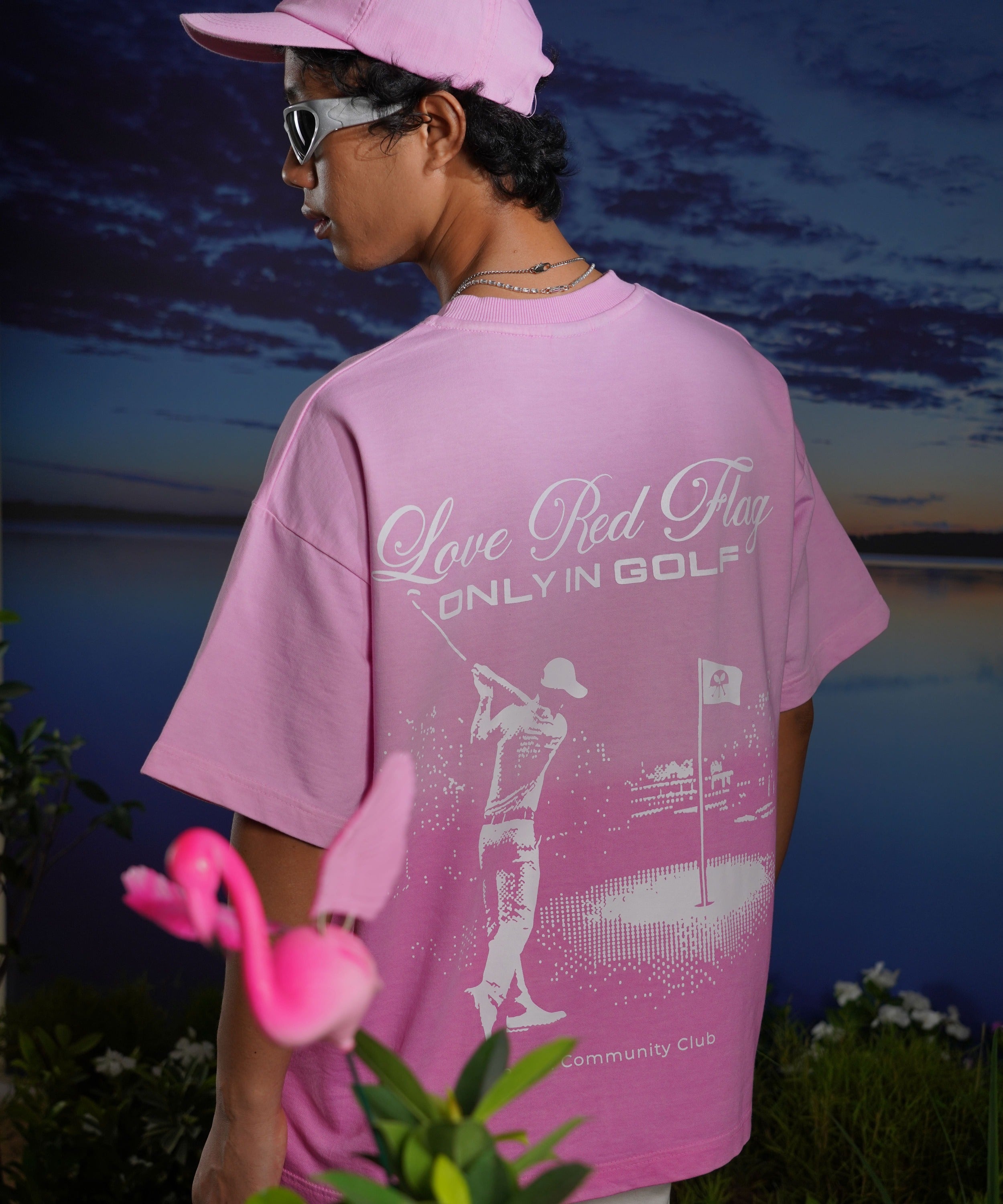 Love Red Flag Pink Ombre T shirt