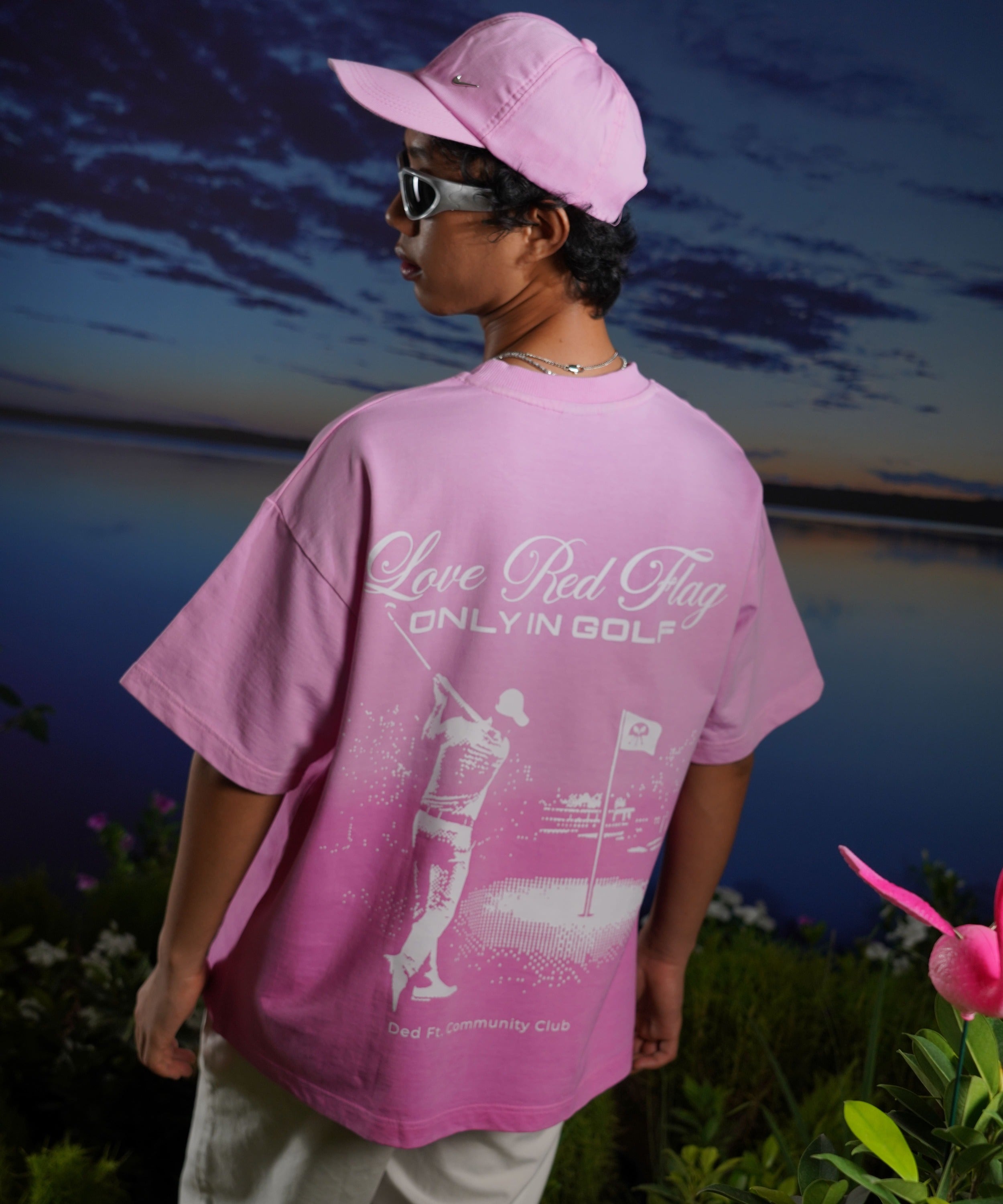 Love Red Flag Pink Ombre T shirt