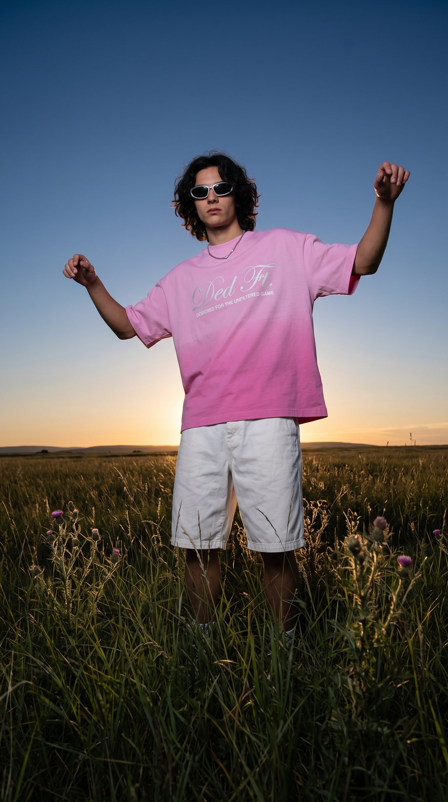 Love Red Flag Pink Ombre T shirt