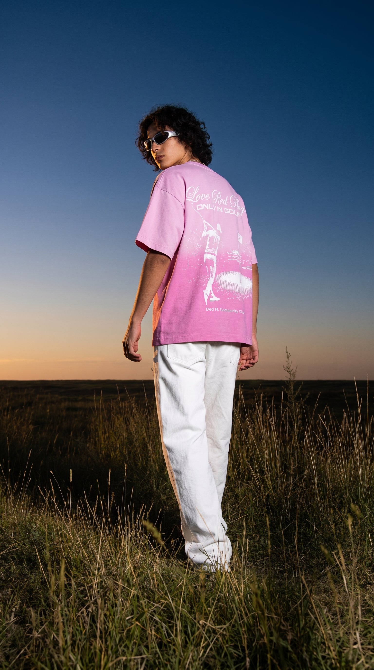Love Red Flag Pink Ombre T shirt