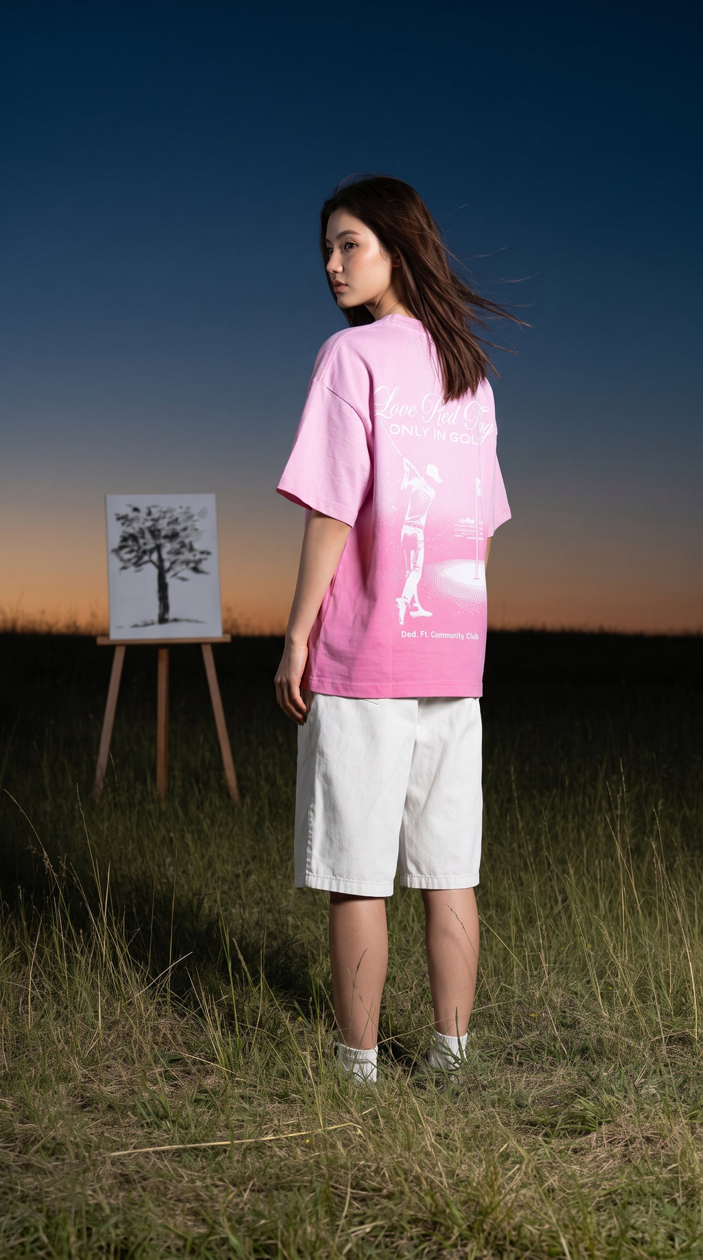 Love Red Flag Pink Ombre T shirt