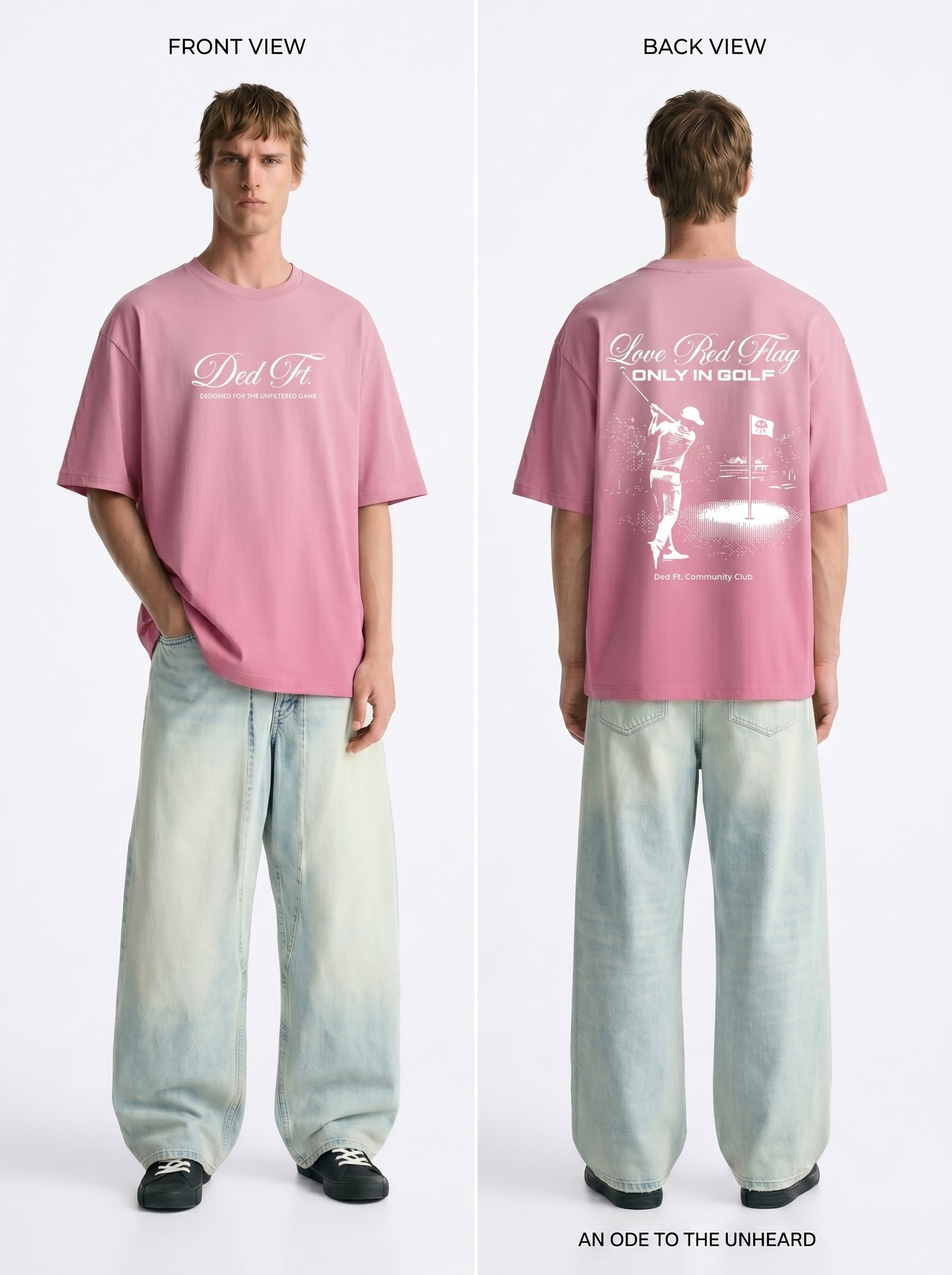 Love Red Flag Pink Ombre T shirt
