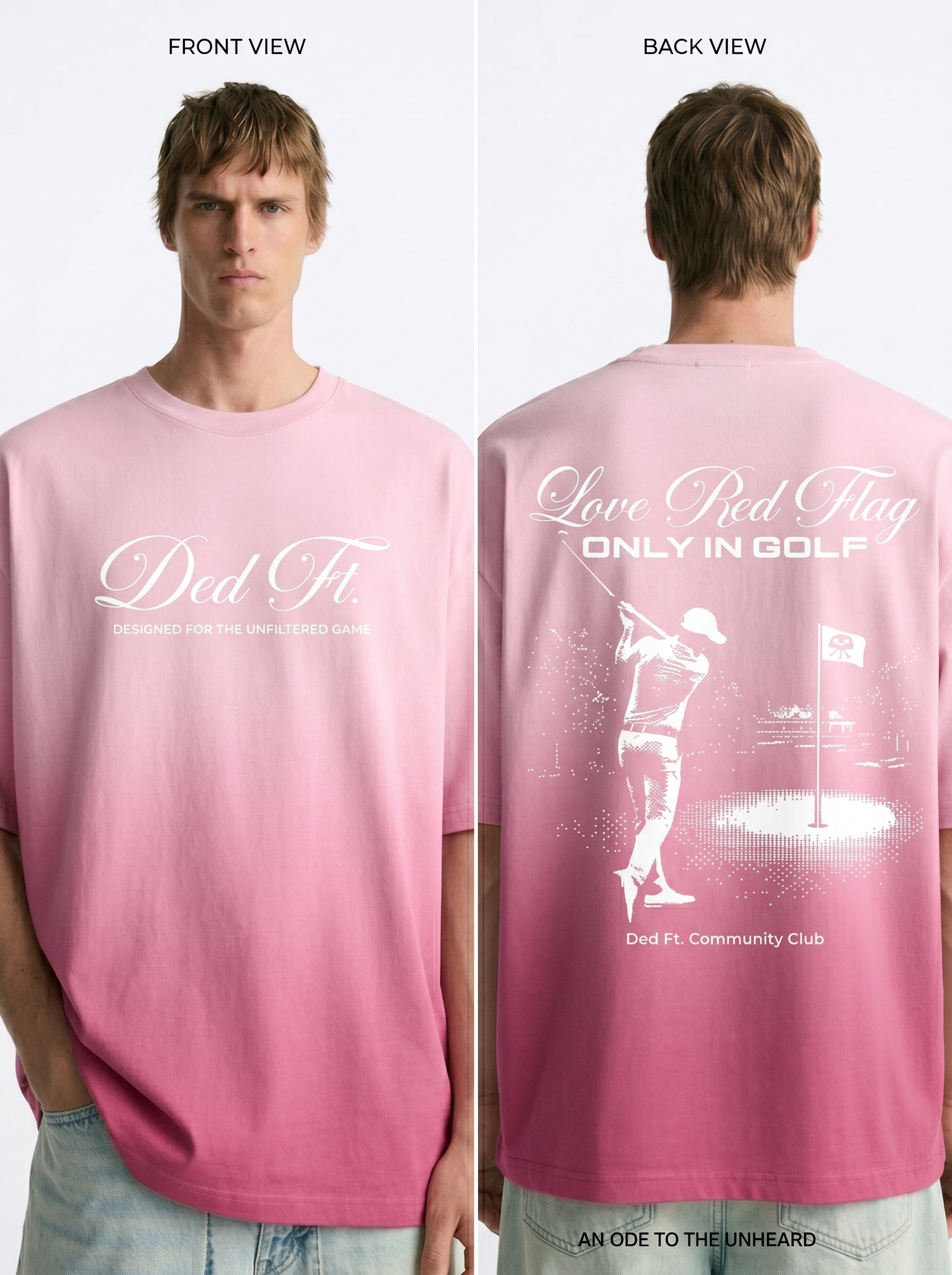 Love Red Flag Pink Ombre T shirt