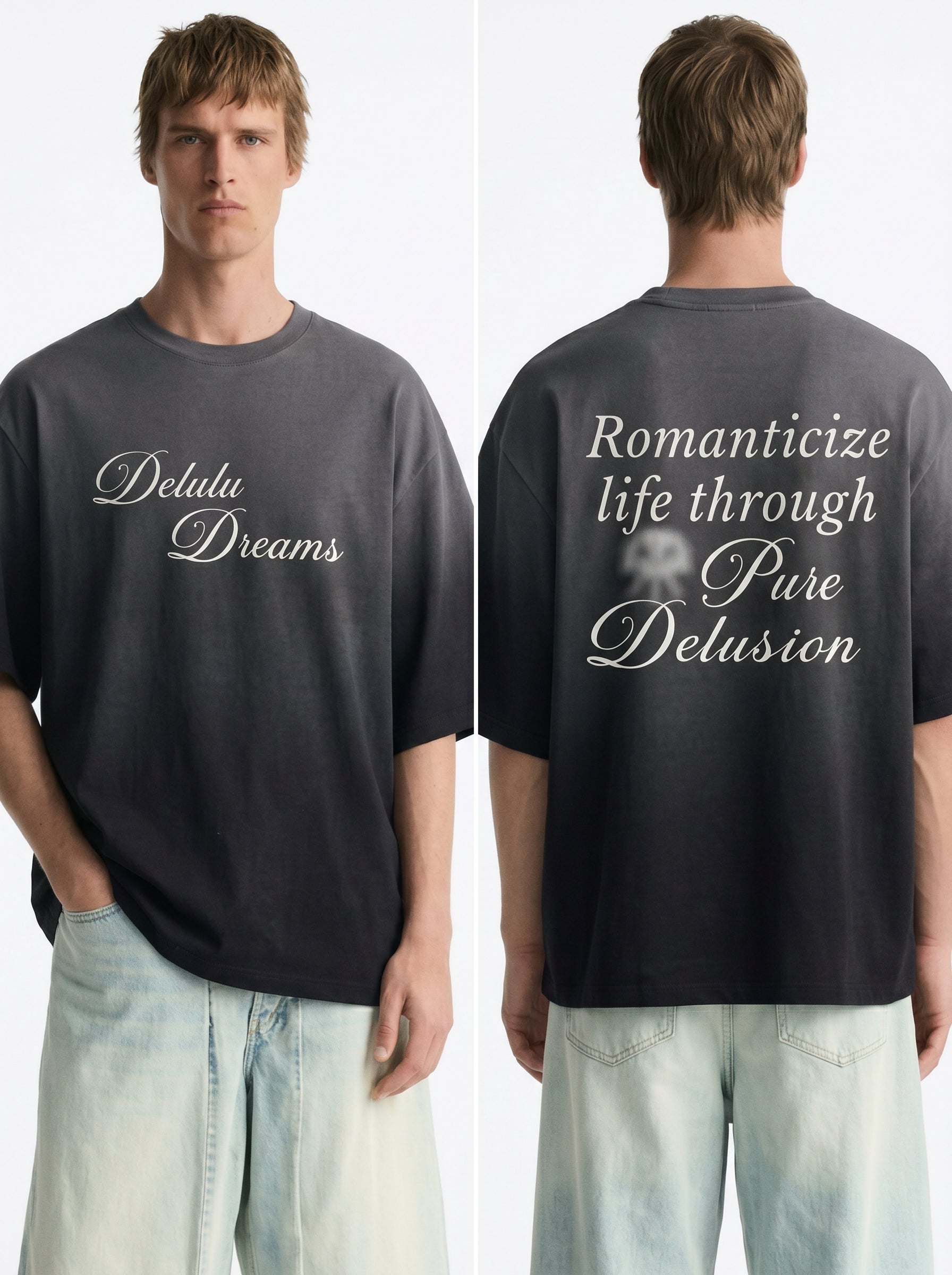 Delulu Dreams Distresses Oversized T shirt