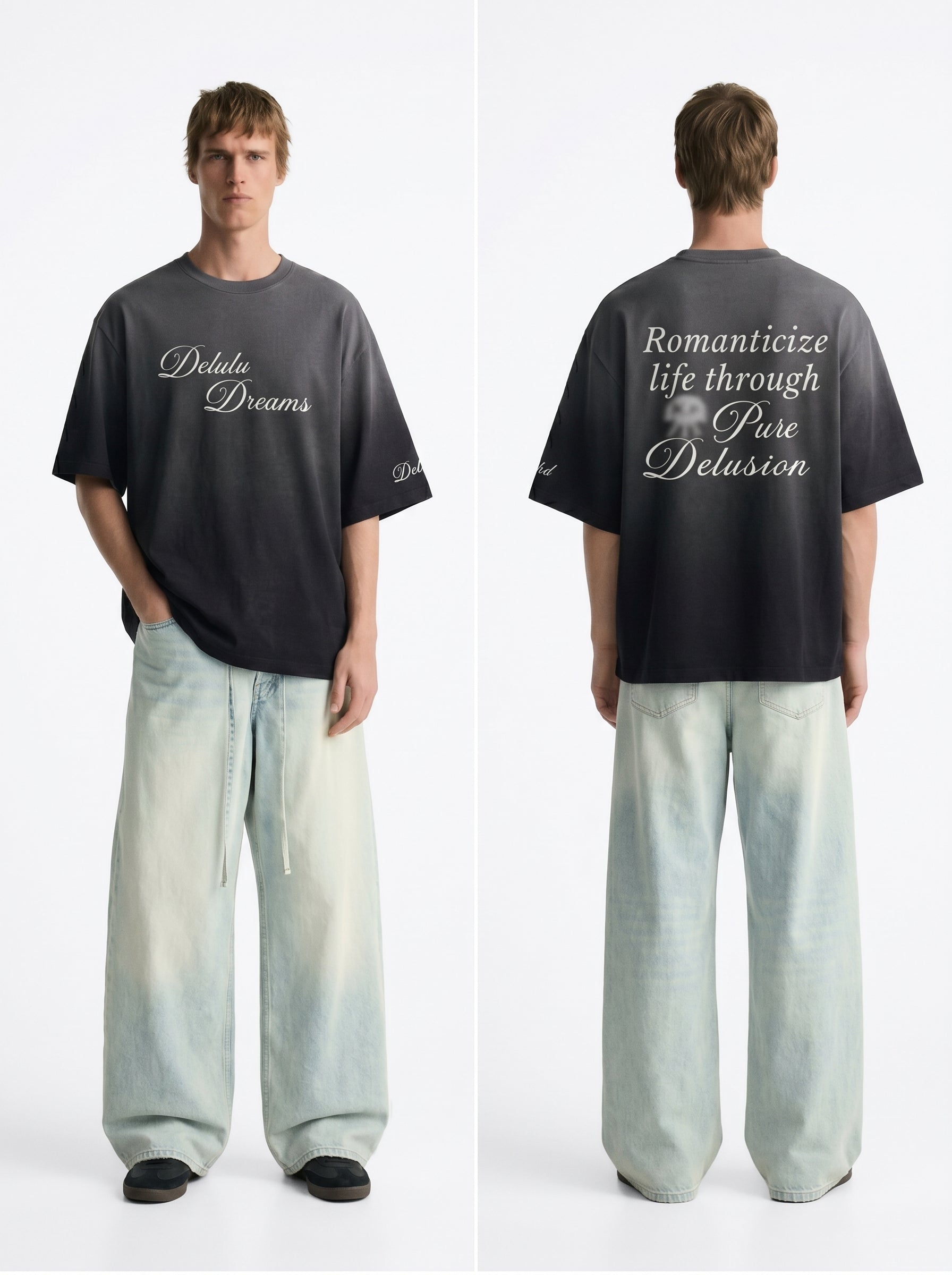 Delulu Dreams Distresses Oversized T shirt