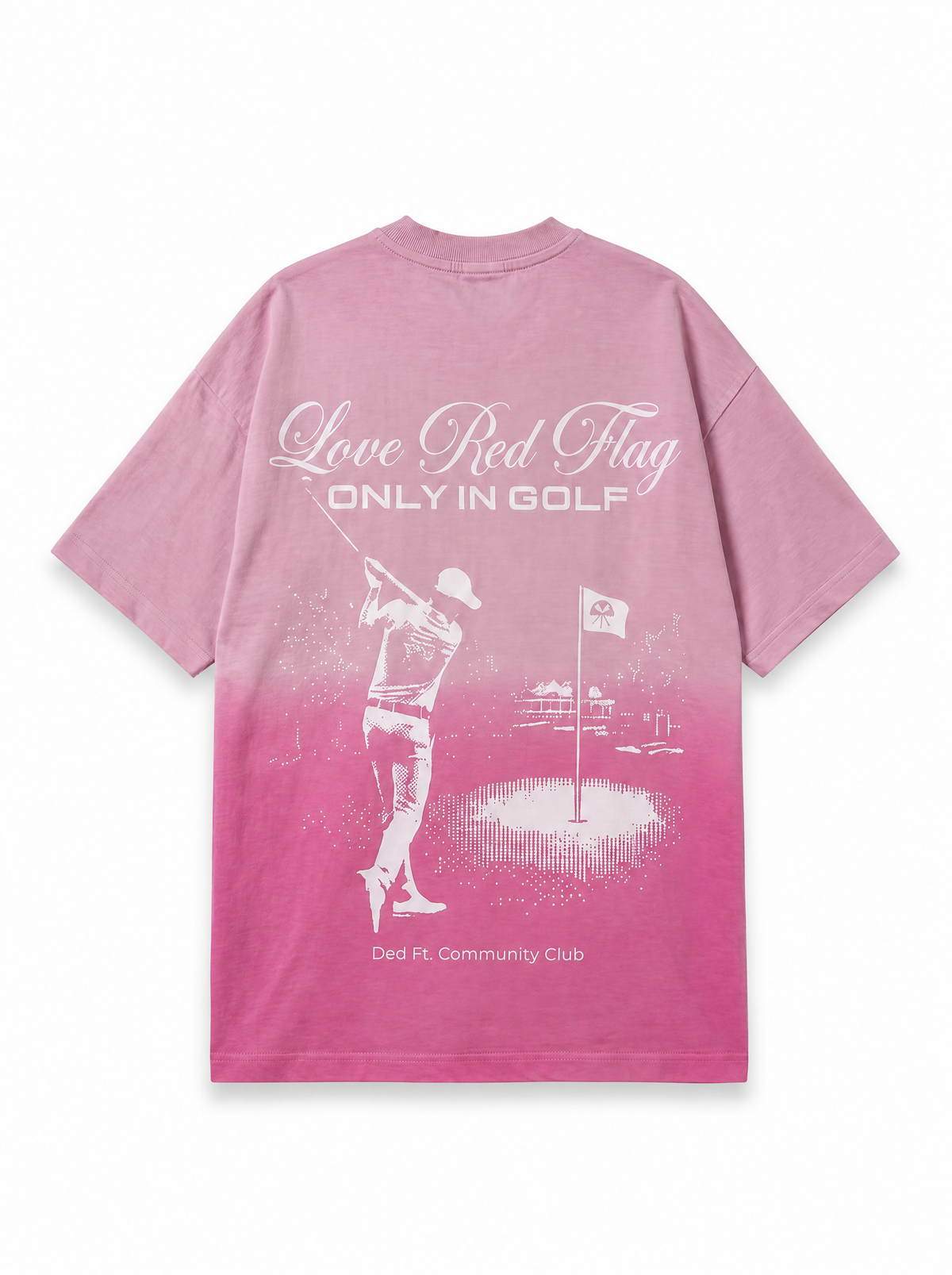 Love Red Flag Pink Ombre T shirt